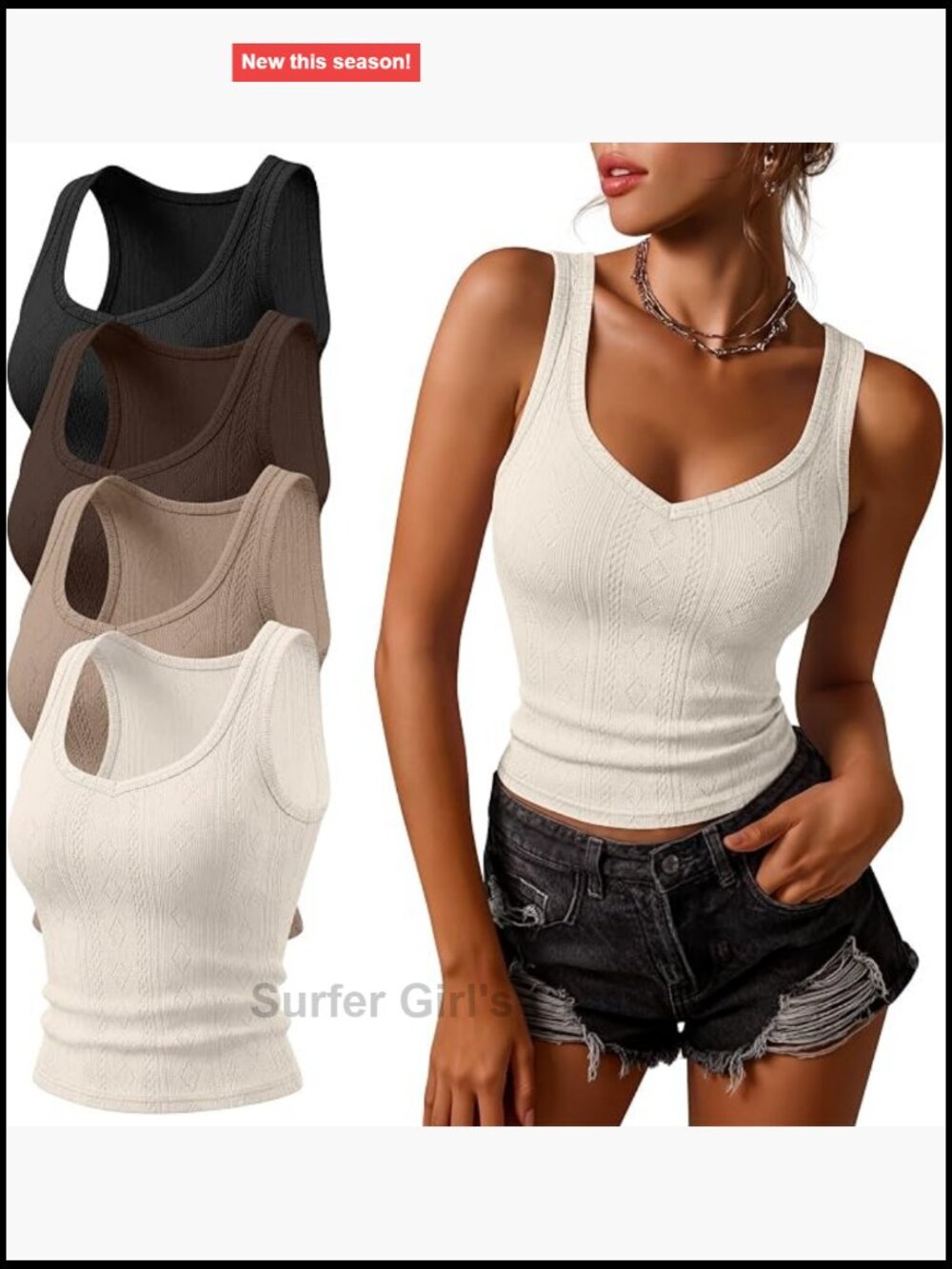 4 Pack Ribbed Women's Tank Tops V-Neck Sleeveless Fitted Camisole Stretch